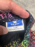 +* Dog Dress Outfit Small Multi Colored Glittery Stars on Black 17” L