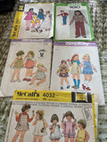 ** Set/5 Vintage GIRLS Size 3 Toddler DRESS PANTS TOPS Jacket Jumper Bloomers Panties Patterns