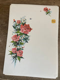 + Vintage Current Just Notes Stationery Set 16 Pink Roses Foldable Notes, Gold Stickers, Carrier