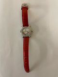 Womens Suzanne Somers Wrist Watch Red Band Stainless Steel Japan Movement Ladies Butterflies