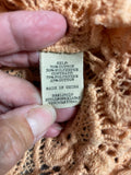 +* Womens/Juniors Small Lightweight Crocheted Apricot  Cardigan Sweater with Fringe by BKE