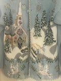 *^ Vintage Women’s Large 90s Belle Pointe Knit Cardigan Winter Christmas Church Sweater