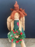 a** Vintage Attic Babies Red Headed Angel Memsie Mae By Marty Maschino Christmas Folkart