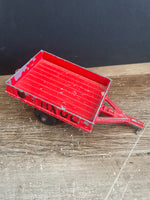 a* Vintage Children’s Toy Metal Red Wagon with Attachment Arm