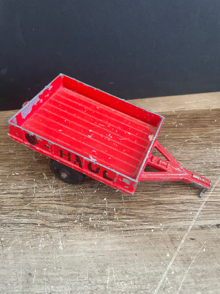 a* Vintage Children’s Toy Metal Red Wagon with Attachment Arm