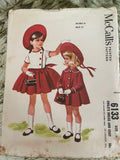 +* Vintage GIRLS Size 6 DRESS & COAT Pattern McCALL’s 6133 1961