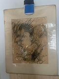 ** Rare Art Drawing by Poet Artist Lester Blackiston 1968 Art 9.5 x 7.5 I’m at the Floor Signed