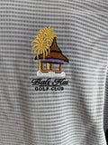 € Womens/Juniors Medium Straight Down Clothing Co Bali Hai Golf Club Pullover Jacket Blue Stripe VNeck