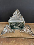 Silver Plated Buffet Flatware Caddies Set/3 Knife Spoons Forks with Box Holds Service for 12