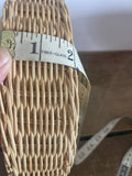 +* Round Basket Tray Woven Wood with Divided Sections