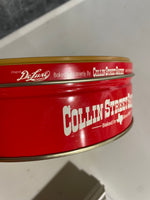 a** Collin Street Bakery Cookie Fruitcake Tin Original Deluxe Corsicana Texas Empty Holiday Christmas