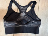 +* Girls Sz Medium Avia Dance Sports Bra Black & Gray Camo Design