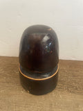 Vintage Dark Brown Ceramic Railroad Telephone Pole Insulator 4” Unique Shape