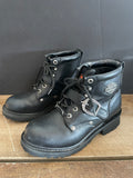 Vintage Pair Women’s Size 7 Black Leather HARLEY DAVIDSON Riding BOOTS 1990s