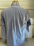 Mens Ralph Lauren Polo Logo Classic Fit Medium Blue Mini Plaid Cotton Button Down Long Sleeve
