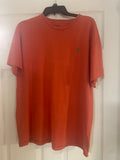 ** Mens Large Polo Ralph Lauren Orange Crew Neck T Shirt Pony Logo 100% Cotton