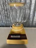 € Vintage MCM Hamilton Beach Scovill 14 Speed Glass Blender Harvest Gold Works CLEAN