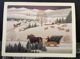 +* Vintage Used Christmas Holiday Greeting Card Crafts Scrapbooking Lowell Herrera Lang Deluxe Cards 1991