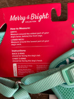 € New Fair Isle Green Merry & Bright Christmas MEDIUM Dog Comfort Vest Harness NWT