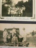 +* Vintage (3) B&W Photographs Family Picnic,  Kids on Antique Car, Uncle & Young Girl Reprints Small Prints Early 1900s-1920s