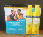 <€€ New Neutragena Dual Pack Beach Strength Defense Water+Sun 60+ SPF Protection Sunscreen Spray Helioplex