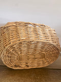 +* Gathering Basket Woven Wood With Handle