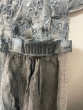 +* Womens/Juniors Large Gray Eyelet Mono Reno Dress Swimsuit Cover Up Side Pockets Tee Back