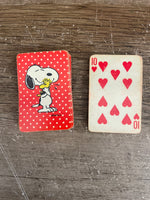 <€€ Vintage Mini Deck of Playing Cards Snoopy, Woodstock Charles Schultz Complete