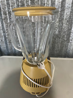 € Vintage MCM Hamilton Beach Scovill 14 Speed Glass Blender Harvest Gold Works CLEAN