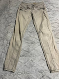 +* Womens/Juniors Size 6 28” Waist Regular Seven 7  Tan Jeans Low Rise Skinny Stretch