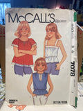 + Vintage GIRLS Size 7 TOPS 3 Styles Pattern 1980s McCALL’s 7078
