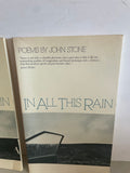 ** Vintage IN ALL THIS RAIN Poems by John Stone 1980 69 pgs