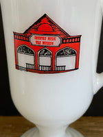 a** Vtg Milk Glass Coffee Pedestal Mug Country Music Wax Museum Nashville Tennessee