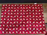 a* Set/4 Red Green Blue Yellow Floral  Fabric Placemats Dual Sided Print 19” x 13.5"