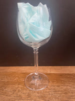 ~ Set/3 Clear Crystal Stemmed Wine Goblet Glasses 7” H