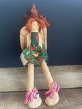 a** Vintage Attic Babies Red Headed Angel Memsie Mae By Marty Maschino Christmas Folkart