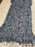 +* Womens/Juniors Black & Turquoise Fashion Scarf with Fringe Rayon 63x26