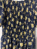 +* Womens Juniors Sz 12 Navy Blue Floral Print Smocked Coulette Jumpsuit Romper by Mukke