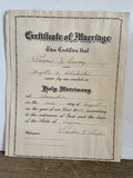 + Vintage 1957 Virginia (2) Certificate of Marriage (Downey/Blackiston) B&W