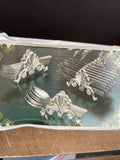 Silver Plated Buffet Flatware Caddies Set/3 Knife Spoons Forks with Box Holds Service for 12