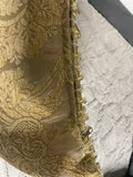 +* Square 16” Raised Velour Damask Design on Satiny Pillow Beige Zipper Closure Beaded Fringe