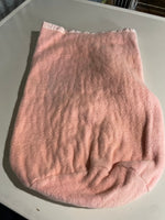 € Vintage Pink Flannel  Baby Bunting Sack Satin Trim & Ties Hook/Button Closure Winter