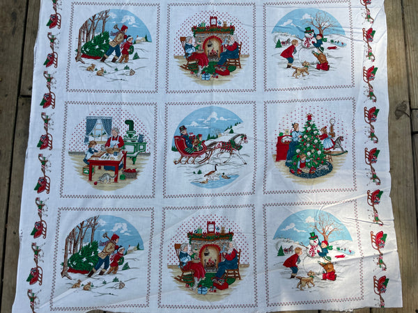 Vintage Cranston HOME FOR THE HOLIDAYS Old Fashioned Christmas Appliques (36) 11” Squares