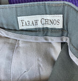 +* Mens Green Khaki Chino Pants By Farah 33x30 Cotton