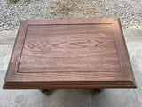 Vintage TV Accent Table Pedestal on Rollers Heavy Wood Grain Plastic