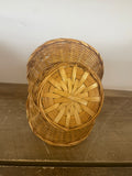 +* Small Basket Woven Wood With Handle