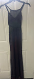 +* Womens Juniors Sz Petite Bebe Gown Lingerie Club Sheer Insets  Front Split Black & Deep Wine Straps