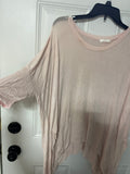 +* Women’s Junior’s Y2K Small Oversized T-shirt by Lush  Pink Handkerchief Hemline