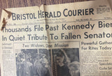 +* AS-IS Vintage Bristol (VA-TN) Herald Courier RFK Kennedy Assassination Jun 8 1968 Newspaper
