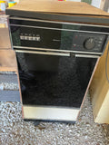 Vintage Small Kenmore Dishwasher Black on Rollers Pressed Wood Top Still Works